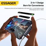 LinkMejor ES-OTG38 2-in-1 USB-C to 3.5mm Headphone and Charger Adapter PD 60W Fast Charging DAC Audio Converter Type-C Aux Dongle for iPhone for Samsung