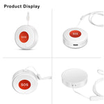 Tuya WiFi Smart SOS Call Button Wireless Caregiver Pager Phone Alert Transmitter Emergency Call Button for Kids Elderly Patient