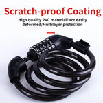 LinkMejor Bike Lock Steel Password Lock Five-digit Code Anti-theft 120CM Portable Safety Cable Lock for MTB Bike Electric Bike Scooter Motorcycle
