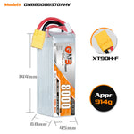 LinkMejor GNB 22.8V 8000mAh 70C 6S LiPo Battery  EC522 / XT60 / XT90 / T Plug for RC Drone