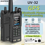LinkMejor UV32 GPS 10W Long Range Walkie Talkie bluetooth Phone APP Programming Multi-band Wireless Copy Frequency 1000CH 10 NOAA Type-C Two-way Radio