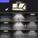 Elfeland 280 LED Solar Garden Light 270° Wide Angle 3 Lighting Modes Dual Charging Solar Power USB Rechargeable IP54 Waterproof Solar Wall Lamp with Remote for Outdoor Landscape Courtyard