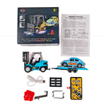 LinkMejor HG4-244 RTR 1/64 2.4G Mini RC Car Alloy Forklift with Trailer Suppprt App Remote Control LED Light Sound Engineering Vehicle Desktop Toys Model Collection Gift For Boys