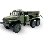 LinkMejor B36-2 1/16 2.4G 6WD RTR Rc Car Hail Rocket Launcher BM-21 Military Truck Rock Crawler Vehicle Models Toy Proportional Control