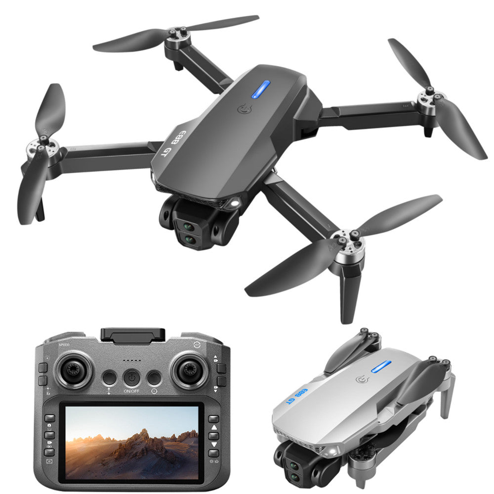 LinkMejor E88 GT WiFi FPV with 4.9inch Large LCD Screen Controller HD Dual Camera Optical Flow Positioning Brushless Foldable RC Drone Quadcopter RTF