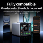 [GaN Tech] WLX-F1 140W 8-Port USB PD Charger with Smart Digital Display 4USB-A+4USB-C+Wireless Charger Pad Support PD QC PPS FCP SCP Fast Charging Desktop Charger Station EU Plug for iPhone 17 17Pro 16 Pro Max 15 14 for Xiaomi 17pro for OPPO