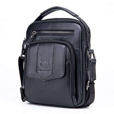 LinkMejor Genuine Leather Messenger Bag for Men Adjustable Shoulders Sling Crossbody Bags for Travel Work Business Handbag