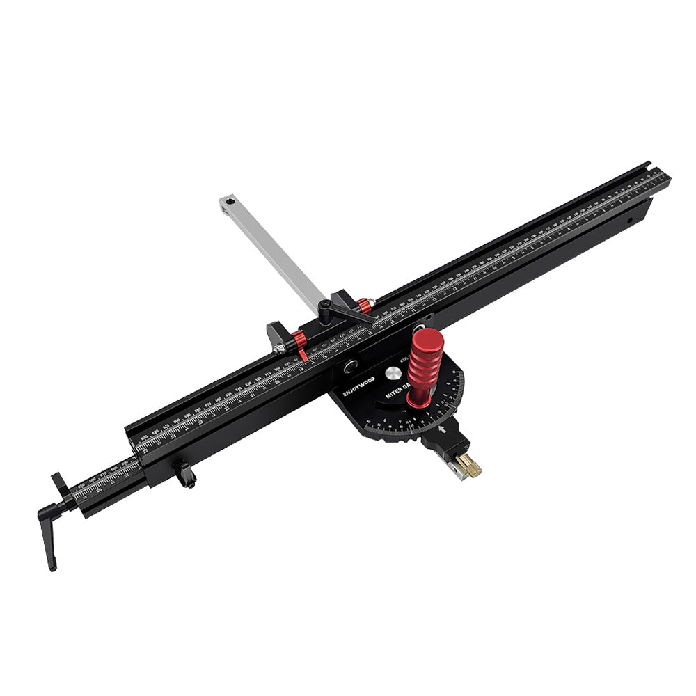 LinkMejor Woodworking M1 Pro Angle Miter Gauge with Extended Fence for Table Saw Router Table Precision Angle Setting Gauge for Wood Cutting Sawing