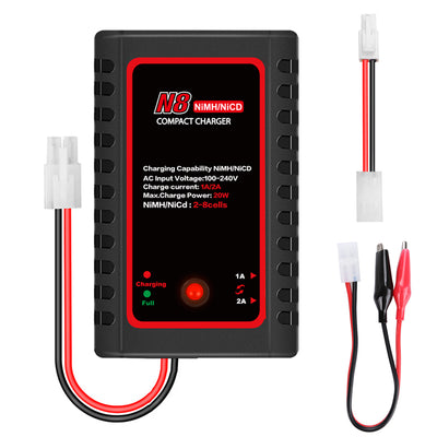 LinkMejor N8 Battery Charger 20W 2A  AC Compact Charger For 2S-8S Nimh/Nicd Battery