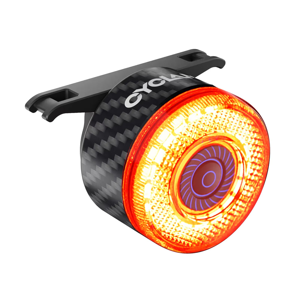 LinkMejor CY120 Smart Brake Bicycle Taillight Auto Start/Stop Brake Sensing Bike Rear Light Vibration Wake-Up Carbon Waterproof Tail Light