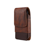 6.1/6.5/6.9 Inch Universal Leather Men's Waist Bag Magnetic Closure Fixed Strap Mobile Phone Belt Clip Case