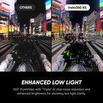 Insta360 X5 360° 8K Action Camera Triple AI ChipInterchangeable Lens Waterproof Superior Low Light Performance Integrated Wind Protection Stabilization Triple AI Chip
