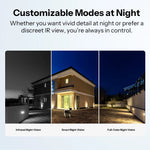 LinkMejor CAM-B1P Outdoor Smart Security Camera 2K HD With AI Human Detect IP65 Weatherproof 180° Pan Voice Control with Alexa Google Home