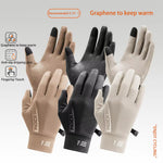 LinkMejor Warm Windproof Anti-slip Cycling Gloves Touchscreen Running Gloves Outdoor Sports Fleece Full-finger Gloves  - Recommended temperature 5°C-15°C