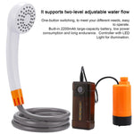 IPRee 3.5-4.5L/min Outdoor Camping Shower Portable Electric Shower Pump IPX7 with LED Light for Camping Backpacking Beach Pet Watering