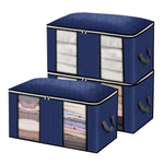 LinkMejor DO WAY 3PCS Clothes Storage Bag Non-woven Fabric Two-window Foldable Storage Bag