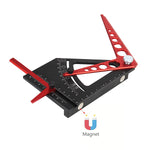 Adjustable Set Square Scriber Aluminum Alloy Movable Angle Protractor Carpentry Measurement Tool for Angle Finding and Line Scribing