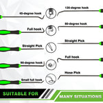 10pcs Chrome Vanadium Steel Seal Hook Driver Puller Set Ergonomic Glue-Coated Handle ASME Standard Premium Canvas Bag