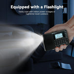 Retekess V115P Portable Shortwave Radio AM FM SW LW WB Rechargeable Digital Tuner 1800mAh Battery Wireless Connection TF Card Recording Flashlight Sleep Timer Alarm Clock