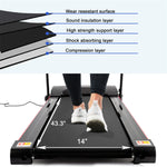 [USA Direct] Bominfit JK1609A Folding Treadmill 2.5HP Motor 12km/h Max Speed 120kg Weight Capacity 14 inch Running Belt bluetooth Music LED Display Installation-free Fitness for Home Gym Workouts
