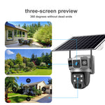 V380 Pro 12MP Solar Powered Three-lens Camera 4G/WiFi Wireless PTZ PIR Motion Detect Night Vision Two Way Audio IP66 Waterproof Outdoor CCTV Security Camera