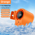 T511 Outdoor Hanging Waist Fan USB Rechargeable Clip On Mini Fan 199 Speed LED Display Quiet Portable Fan For Camping Hiking Driving