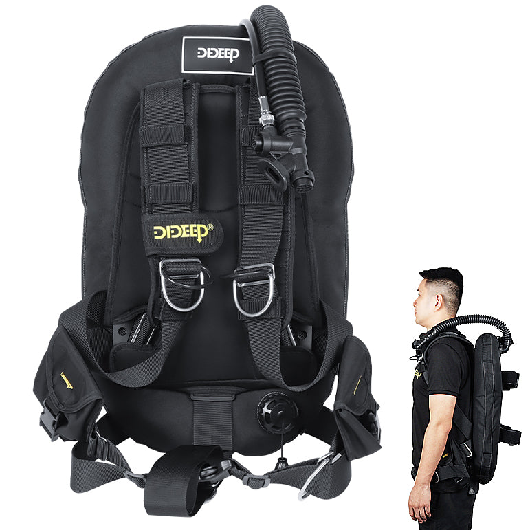 [US Direct] DIDEEP Floating Scuba Diving Donut BCD Buoyancy Compensator Device Buoyancy Light Back Fly One-Size Unisex Adjuster Diving Equipment