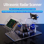 HU-091A Open-Source Ultrasonic Radar Scanner DIY Kit 180° Scan Range Dual Visual Nano DIY Electronic Kit with 2.4 Inch LCD Screen for STEM Programming Learning