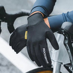 LinkMejor Cycling Gloves Touch Screen Winter Thermal Fleece Warmer Windproof Full Finger Non-slip Gloves for Riding Hiking Climbing