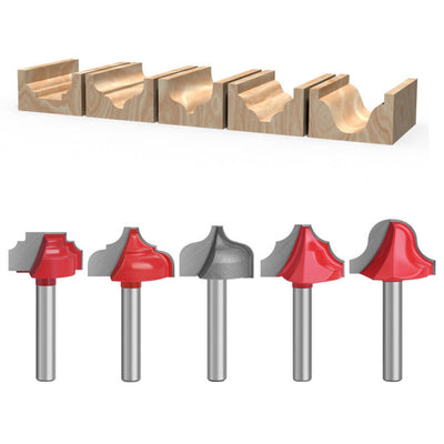 5PCS 6mm Shank Woodworking Router Bits Tungsten Carbide Cutter Rust Resistant Coating High Precision CNC Router Tool