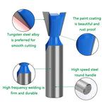 LinkMejor 6pcs 12mm 1/2" 1/4" Shank Dovetail Router Bits Set 14 Degree Joint Router Bit Woodworking Engraving Bit Milling Cutter for for Making Boxes Drawers Chests