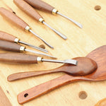 LinkMejor 12pcs Wood Carving Chisel Set Walnut Handle 65Mn High Carbon Steel Sharp Blade Professional Woodworking Carving Tools