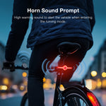 LinkMejor X8 Wireless Remote Bike Turn Taillight 400mAh Battery 7 Light Modes Type-C Rechargeable IPX5 Waterproof Smart Brake Sensing Loud Warning Bicycle Rear Light for Night Safe Cycling