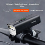 LinkMejor Anti-glare Bicycle Light 2000LM USB-C Rechargeable 4000mAh Waterproof 200M Range Digital Display for MTB, Scooter
