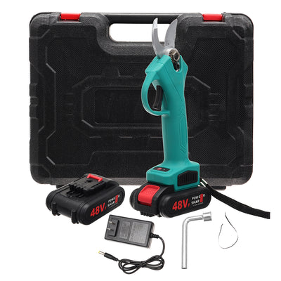 LinkMejor 21V 30mm Cordless Electric Branch Scissors Pruning Shears Pruner Ratchet Cutter with 2 Battery