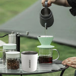 HiBREW 240ml Portable Hanging Ear Style Coffee Thermal Mug Foldable Filter Stainless Steel Double Wall Vacuum Insulated Coffee Cup