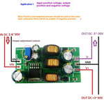 LinkMejor Boost Buck Converter Module Dual Polarity Output Adjustable DC3.6-30V to 5V/6V/9V/10V/12V/15V/24 Overload Protection for Audio Amplifier Car Stereo Power Supply