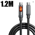 240W High-Speed USB Type C to Type C Charging Cable with LED Display for Car Quick Charge