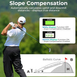 LinkMejor CT-1200 Golf Rangefinder 6X Zoom Magnification 1312 Yards Slope Compensation Color Display Flagpole Lock Rechargeable Waterproof Golf Accessories
