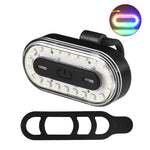 LinkMejor Colorful RGB USB Rechargeable LED Bike Taillight 14 Light Modes Waterproof Safety Rear Light for Night Riding Cycling Equipmen