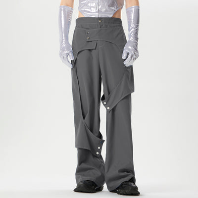 INCERUN Men Deconstructed Design Pants Fashion Comfortable Fabrics Wide Leg Trouser Plus Size