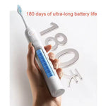 LinkMejor Oscillation Electric Toothbrush with Double Swing Angle Brushing Area Indicator 180-Day Battery Life IPX8 Waterproof 3 Cleaning Modes