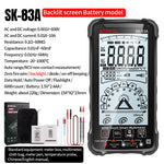 SK-83A/B Smart Multimeter 600V 10A 6000 Counts Auto Range NCV Backlit LCD Rechargeable Battery Capacitance Temperature Measurement