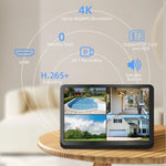 LinkMejor 6MP HD 4CH Wireless Security Camera System Dual Lens WiFi Indoor Outdoor IP66 Weatherproof Night Vision 2 Way Audio Human Tracking for Home Surveillance CCTV Cameras