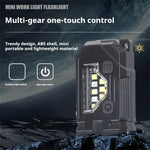 Portable LED+COB Mini LED Keychain Light USB Rechargeable with Multifunctional COB Work Lamp Long Battery for Outdoor Camping Emergency Lamp Mini Flashlight