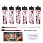 6Pcs LinkMejor 3.8V 450mAh 80C 1S LiHV Battery A30 Plug With Adapter Cable for Emax Tinyhawk S BetaFPV Beta75X