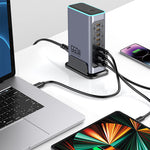 [GaN Tech] Bakeey WLX-F8L 660W 8-Port USB PD Charger 2USB-A+6USB-C PD QC3.0 FCP AFC Fast Charging with RGB Light Desktop Charging Station EU Plug US Plug for iPhone 16 16 Pro 15 14 13 Pro Max for Huawei Pura X for Xiaomi 15pro