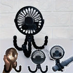 Compact Portable Octopus Handheld Night Light Cooling Fan 500mAh with Accessories