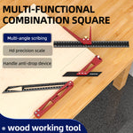LinkMejor 3PCS Multi-angle Measuring Ruler Square Ruler Metric and Imperial Scale Woodworking Scribing Measure Tools for Marking and Measuring