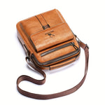 LinkMejor PU Leather Men's Messenger Bag Trend Retro Business Men's Shoulder Bag Waterproof Carry-on Bag Crossbody Bag Men's Backpack